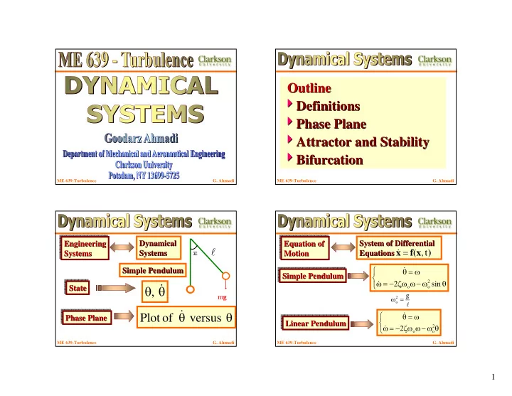 outline outline 4 definitions 4 definitions 4 phase plane