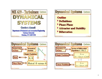 Outline  Outline 4 Definitions  4  Definitions 4 Phase Plane  4  Phase Plane 4 Attractor and