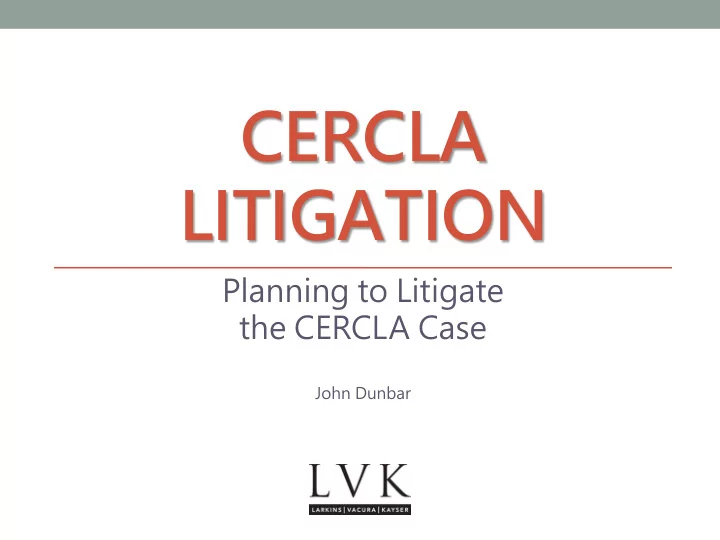 cercla litigation