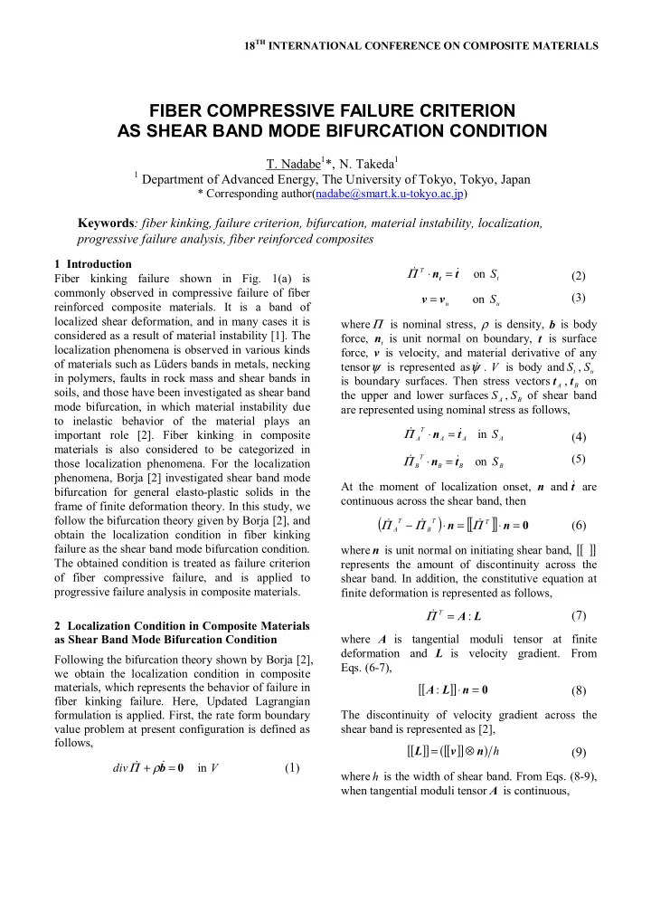 fiber compressive failure criterion as shear band mode