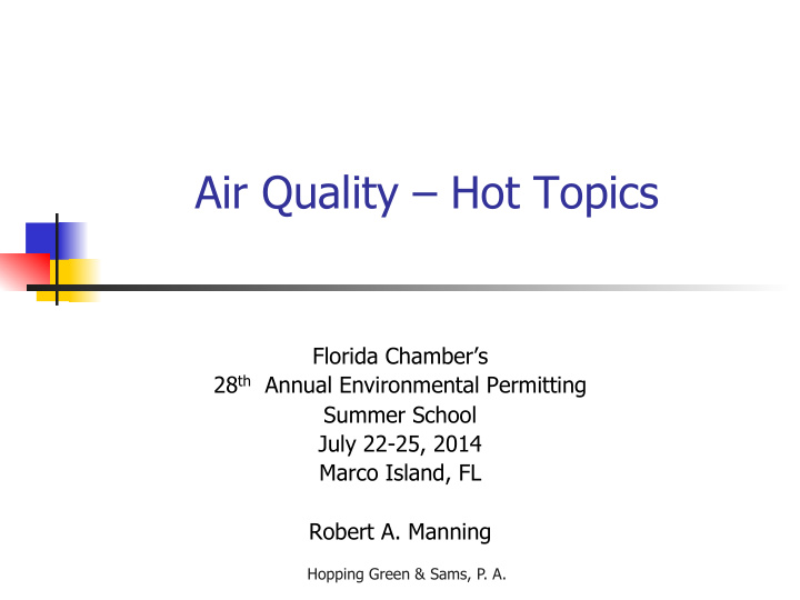 air quality hot topics