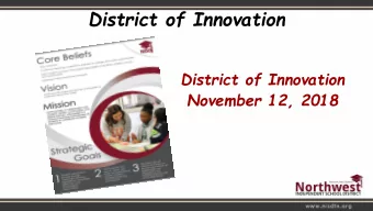District of Innovation  District of Innovation  November 12, 2018  Background and Context