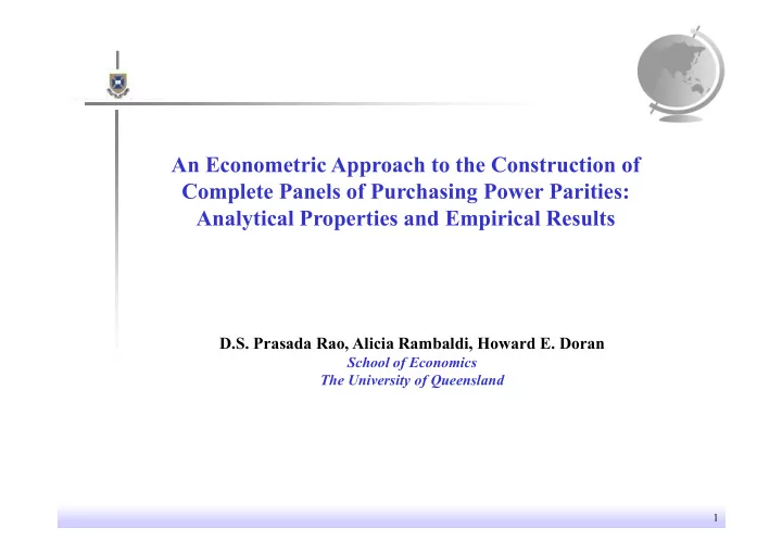 an econometric approach to the construction of complete