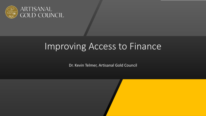 improving access to finance