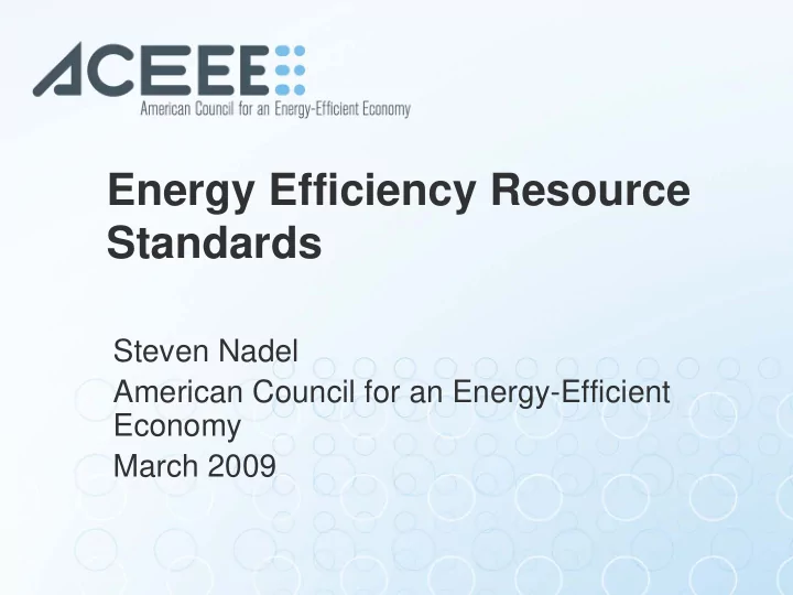energy efficiency resource standards