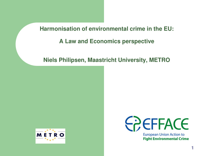 harmonisation of environmental crime in the eu a law and