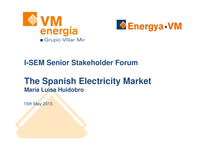 the spanish electricity market