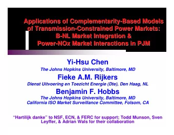 Yi-Hsu Chen  The Johns Hopkins University, Baltimore, MD  Fieke A.M. Rijkers  Dienst Uitvoering en