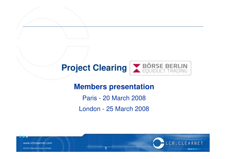 project clearing