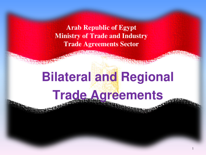 bilateral and regional trade agreements