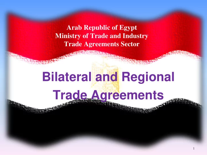 bilateral and regional trade agreements