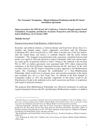 The Economic Occupation  Illegal Settlement Production and the EU-Israel  Association