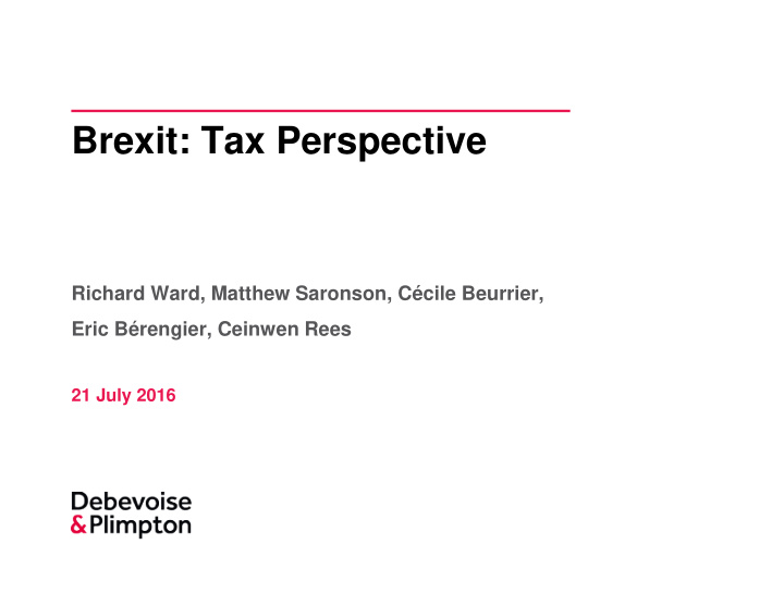 brexit tax perspective