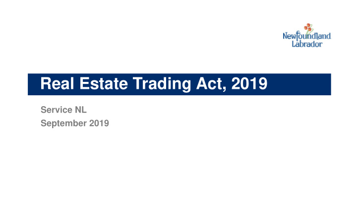 real estate trading act 2019