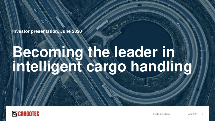 intelligent cargo handling
