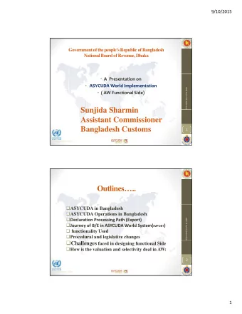 Sunjida Sharmin  Sunjida Sharmin  A  Assistant Commissioner  Bangladesh Customs  1  10 September