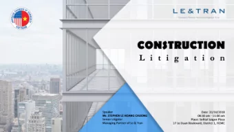 4  Claims arising from the termination.  5  Issues surrounding performance bonds.  2  1.1. High