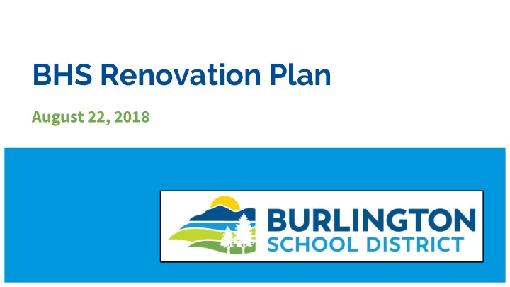 bhs renovation plan