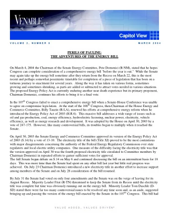 Capitol View  V O L U M E  2 ,  N U M B E R  6  M A R C H  2 0 0 4  PERILS OF PAULINE:  THE