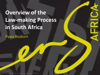 in South Africa  Pippa Reyburn  Framework of Discussion:  Constitutional framework  Public