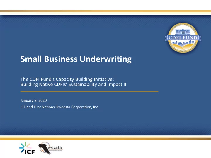 small business underwriting