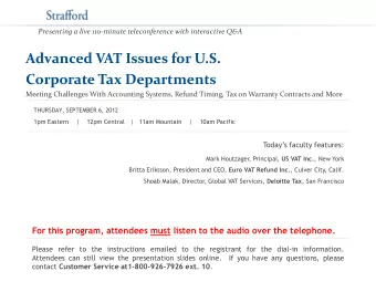 Corporate Tax Departments  Meeting Challenges With Accounting Systems, Refund Timing, Tax on