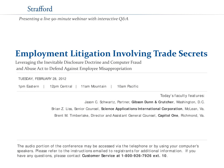 employment litigation involving trade secrets