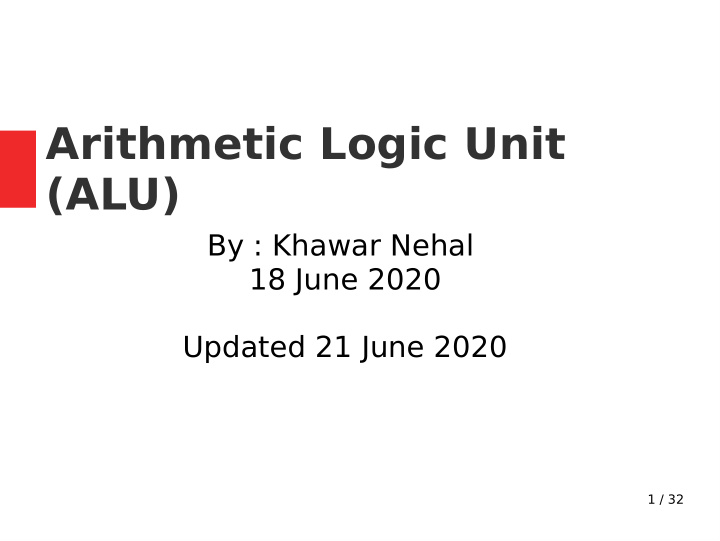arithmetic logic unit alu