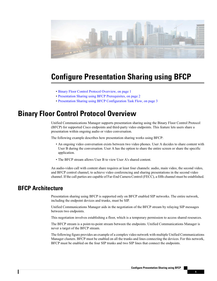 configure presentation sharing using bfcp