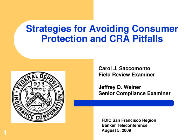 strategies for avoiding consumer protection and cra