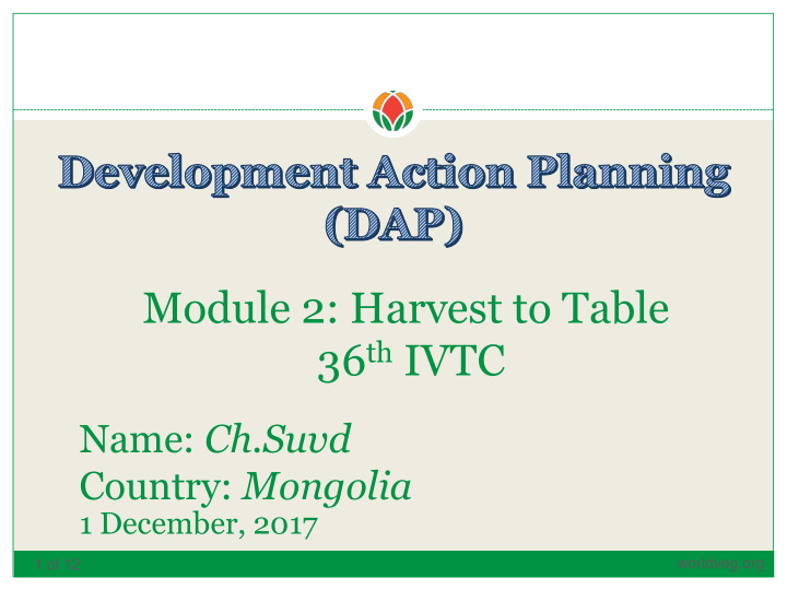 module 2 harvest to table 36 th ivtc