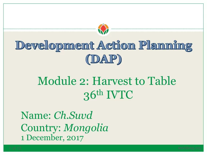 module 2 harvest to table 36 th ivtc