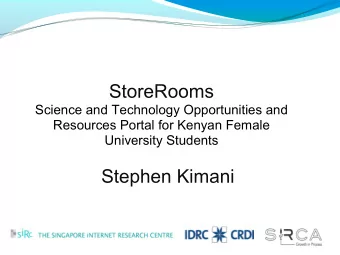 StoreRooms  Science and Technology Opportunities and  Resources Portal for Kenyan Female