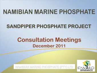 Consultation Meetings  December 2011  Agenda  enda    Introduction and welcome    The EIA