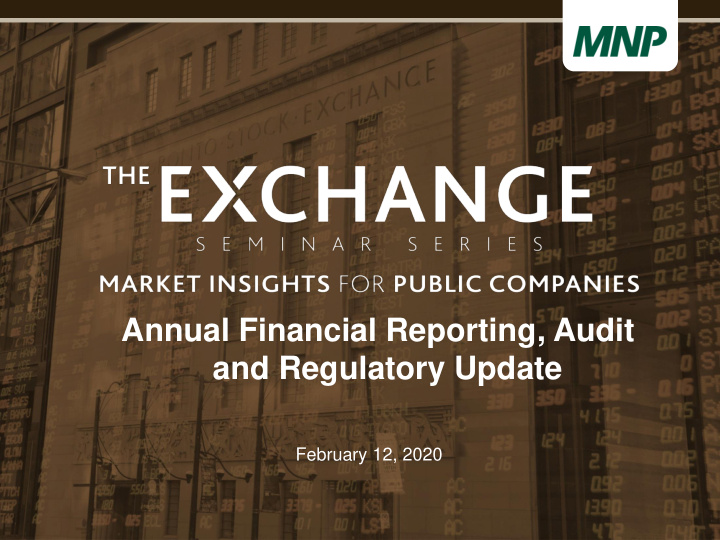 annual financial reporting audit and regulatory update