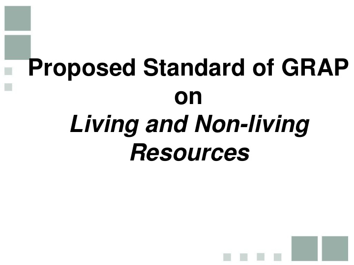 proposed standard of grap on living and non living