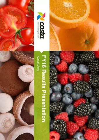 FY  August 2016  16 Results Presentation  Important notice Important notice and disclaimer: This