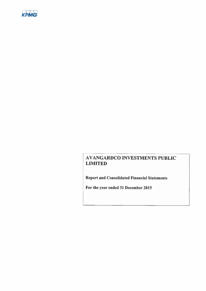 0 avangardco investments public limited contents page