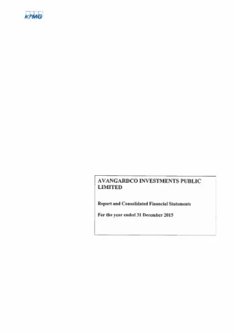 0  AVANGARDCO INVESTMENTS PUBLIC LIMITED  CONTENTS Page  Board of Directors and other officers 1