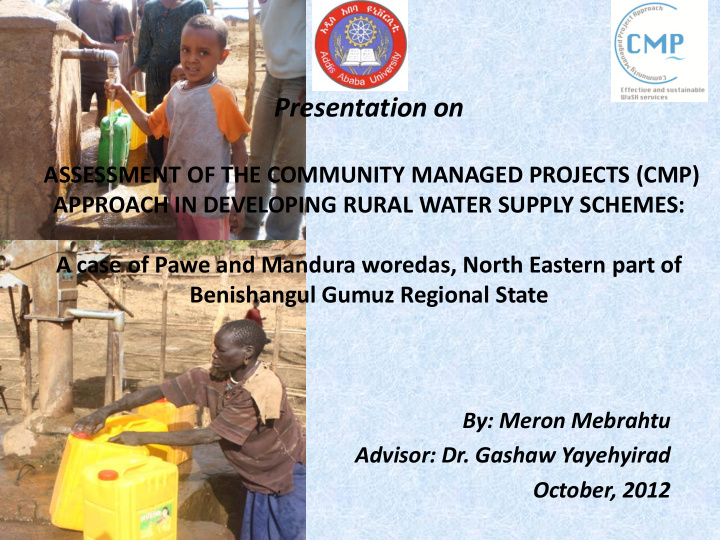 presentation on assessment of the community managed