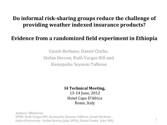 Do  informal  risk-sharing  groups  reduce  the  challenge  of