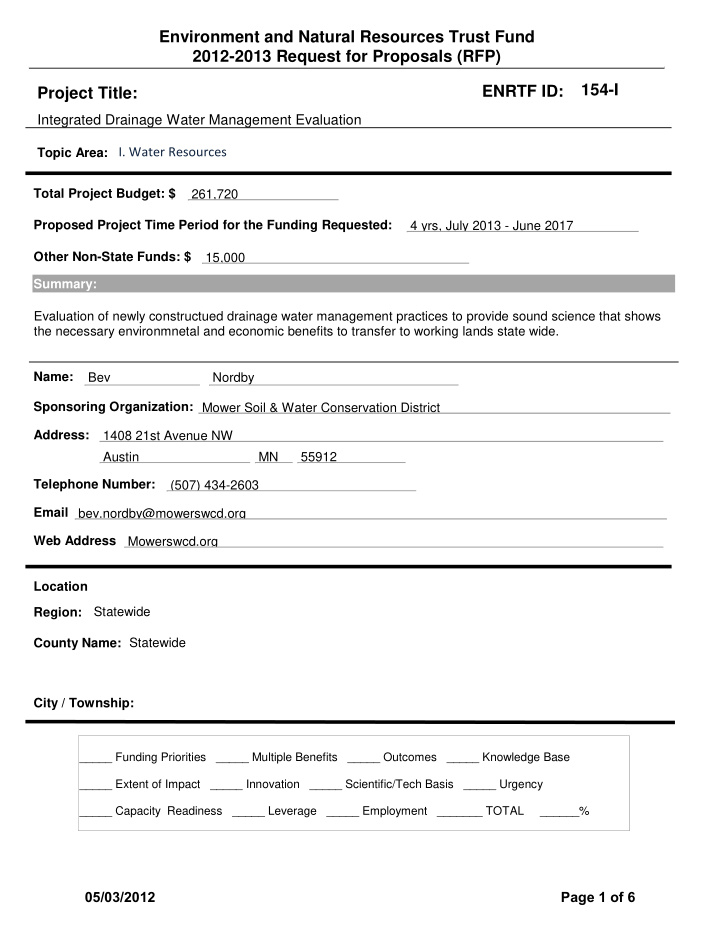 environment and natural resources trust fund 2012 2013