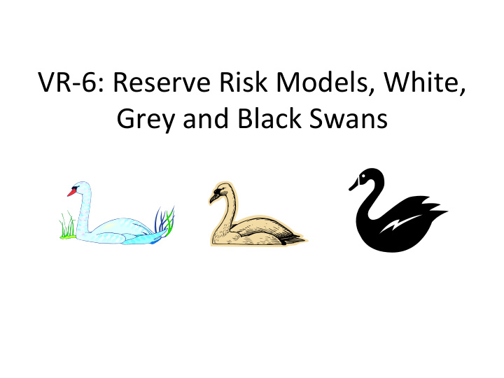 vr 6 reserve risk models white grey and black swans