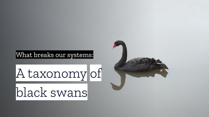 a taxonomy of black swans what is a black swan