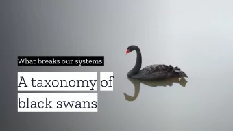 A taxonomy of  black swans  What is a Black  Swan?  Outlier event    Hard to predict