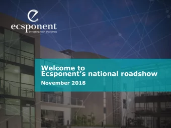 Ecsponents national roadshow  November 2018  In 2010  2  (Originally E-data)  and for