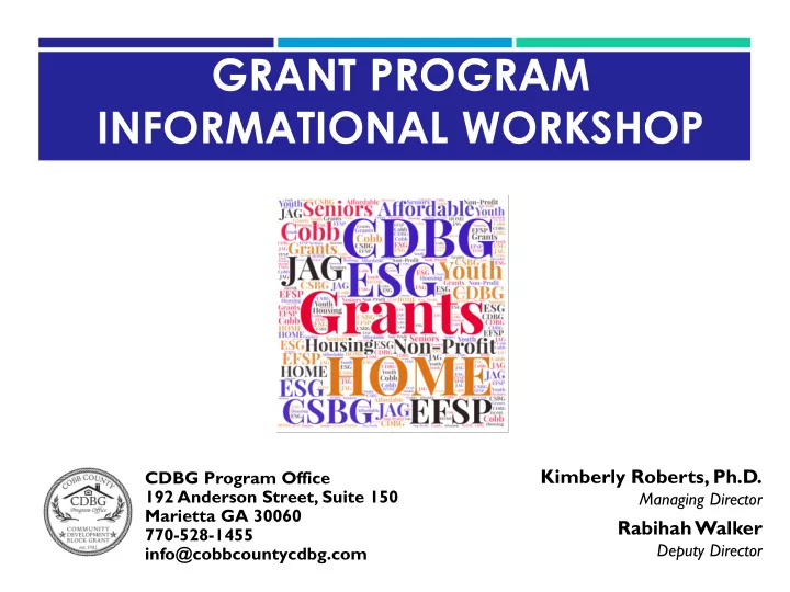 informational workshop