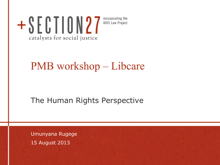 pmb workshop libcare