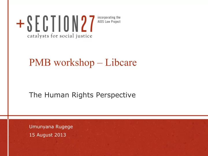 pmb workshop libcare