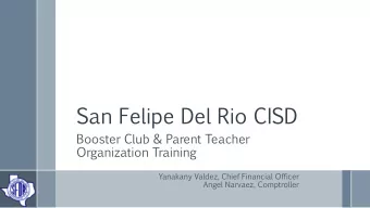 San  Felipe  Del  Rio  CISD  Booster  Club  &amp;  Parent  Teacher  Organization  Training
